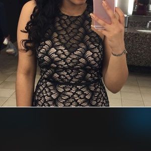 Long Lace Razorback Formal Dress